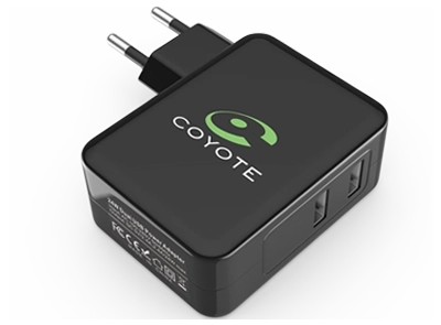 Cargador toma de red con 2 puertos USB